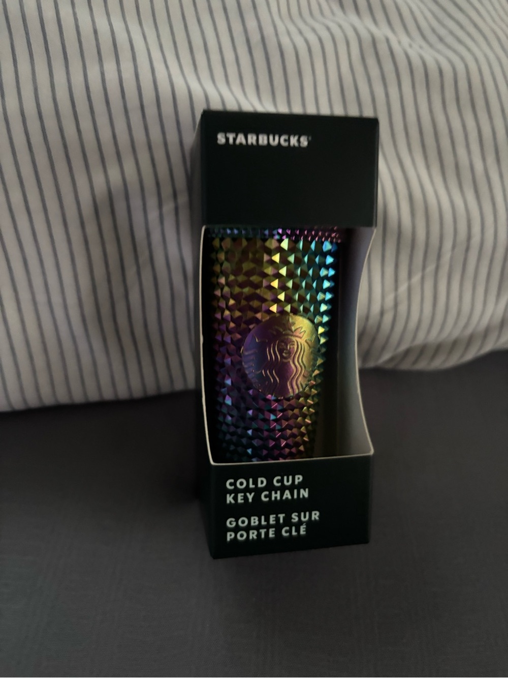 Starbucks Holographic Studded Cold Cup Keychain - Purple/Blue/Gold